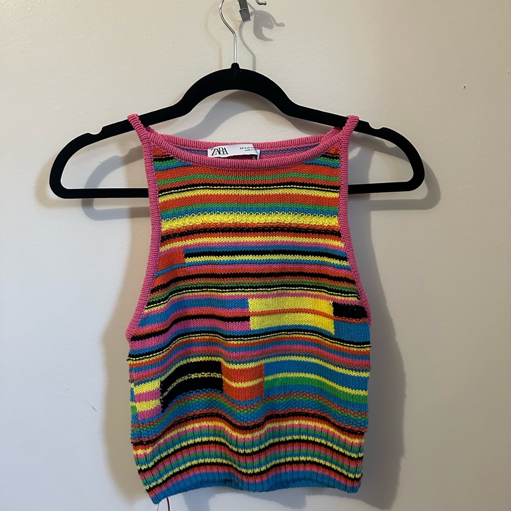 Zara Multicolor Knit Crop Top